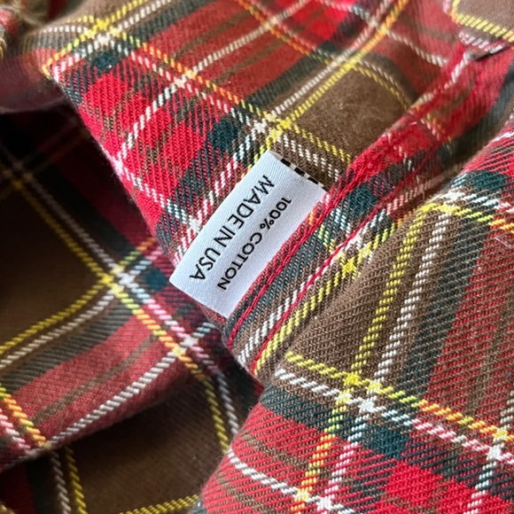 Gustin Plaid Flannel USA Long Sleeve Button Down Shirt - Men's Size XXL - Brown - Picture 5 of 10